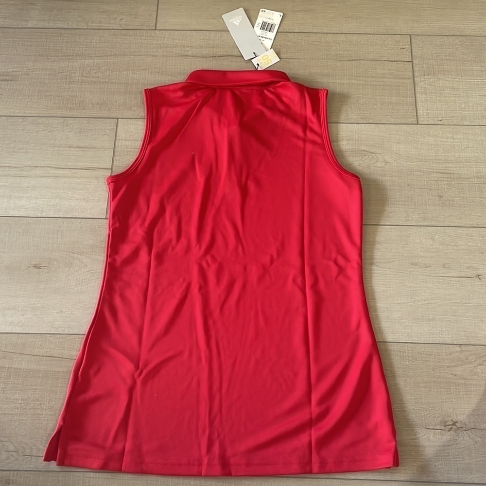 NWT Adidas girls red collared Golf Tank - Picture 3 of 3